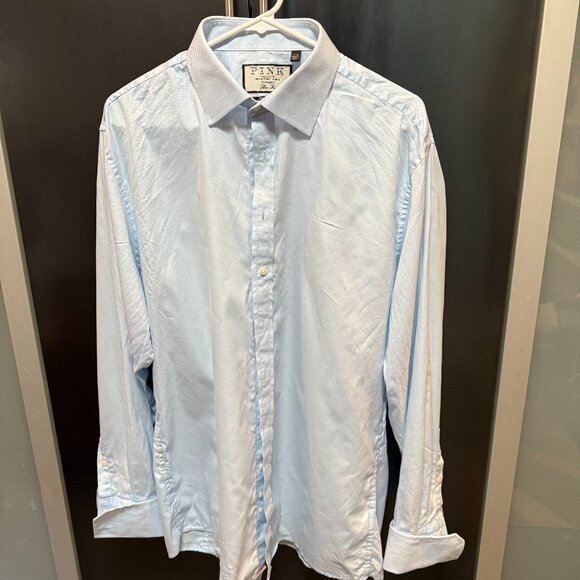 Thomas Pink light blue dress shirt with french cuffs Size 17/35 - Picture 1 of 3